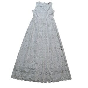 NWOT Vineyard Vines Maxi Dress Women's 2 White Eyelet Sleeveless Vacation
